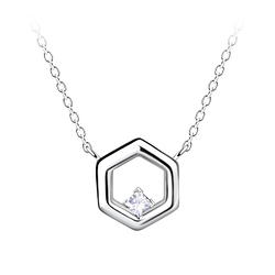 Silver Square Necklace - 24152