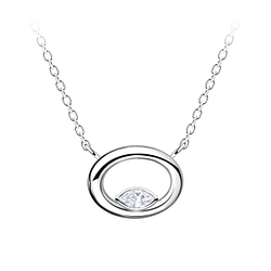 Silver Oval Necklace - 24159