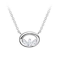 Silver Oval Necklace - 24161