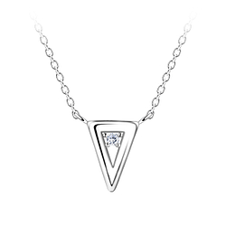 Silver Triangle Necklace - 24162