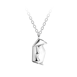 Silver Origami Penguin Necklace - 24375