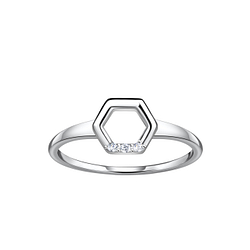 Silver Hexagon Ring - 24096 Silver Hexagon Ring - 24096