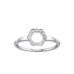 Silver Hexagon Ring - 24097 Silver Hexagon Ring - 24097