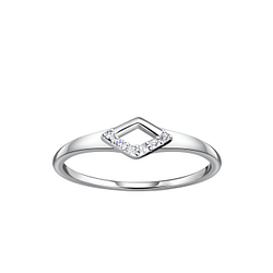 Silver Diamond Shaped Ring - 24100