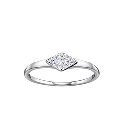 Silver Diamond Shaped Ring - 24101