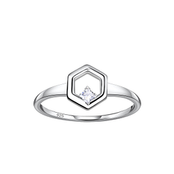 Silver Hexagon Ring - 24114 Silver Hexagon Ring - 24114