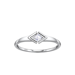 Silver Diamond Shaped Ring - 24116 Silver Diamond Shaped Ring - 24116