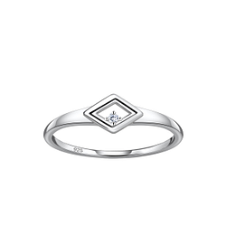 Silver Diamond Shaped Ring - 24119