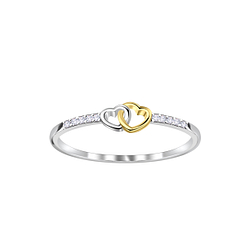Silver Double Heart Ring - 24526