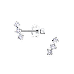 Silver Geometric Stud Earrings  - 24487