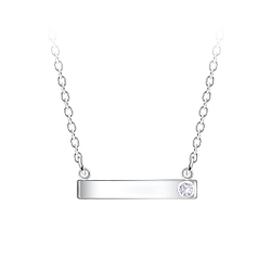 Silver Bar Necklace - 24545