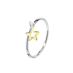 Silver Star Charm Ring - 24497