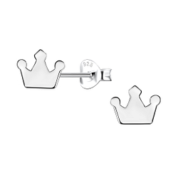 Silver Crown Stud Earrings - 24455 Silver Crown Stud Earrings - 24455