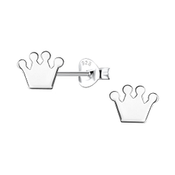 Silver Crown Stud Earrings - 24456 Silver Crown Stud Earrings - 24456