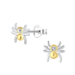 Silver Spider Stud Earrings - 24502