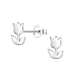 Silver Tulip Stud Earrings - 24462 Silver Tulip Stud Earrings - 24462