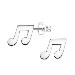 Silver Music Note Stud Earrings - 24467 Silver Music Note Stud Earrings - 24467