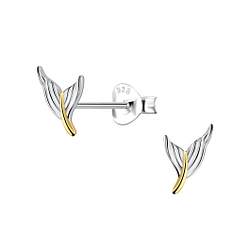 Silver Mermid Tail Stud Earrings - 24503