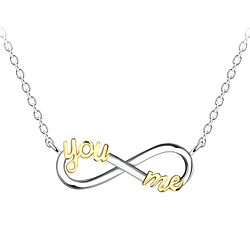 Silver You and Me Infinity Necklace - 24527