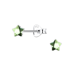 4mm Star Crystal Silver Stud Earrings - 24730