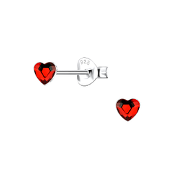 3mm Heart Silver Stud Earrings - 24728