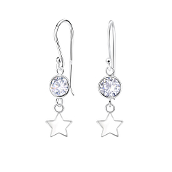 Silver Star Earrings - 23957