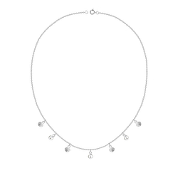 Silver Shell Necklace with 4mm Freshwater Pearl - 25142