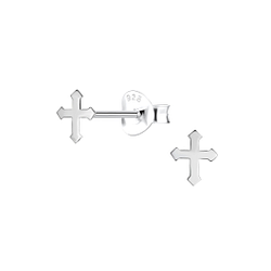 Silver Cross Stud Earrings - 25280