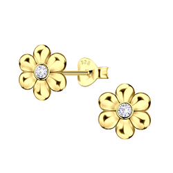 Silver Flower Stud Earrings - 23521