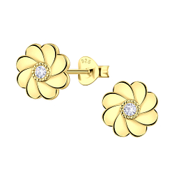 Silver Flower Stud Earrings - 23523