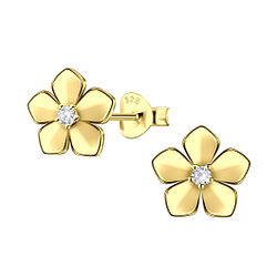 Silver Flower Stud Earrings - 23520