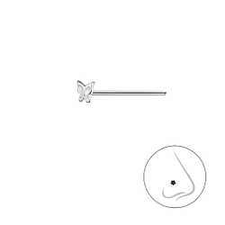 Silver Butterfly Nose Stud - 25283