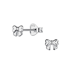 Silver Bow Stud Earrings - 24067 Silver Bow Stud Earrings - 24067