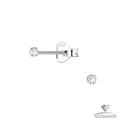 2mm Round Moissanite Silver Stud Earrings - Wholesale - 25774 2mm Round Moissanite Silver Stud Earrings - Wholesale - 25774