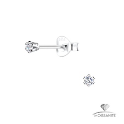 2mm Round Moissanite Silver Stud Earrings - Wholesale - 25778 2mm Round Moissanite Silver Stud Earrings - Wholesale - 25778