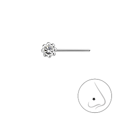 Silver Flower Nose Stud - 25921