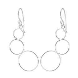 Silver Circle Earrings - 1375