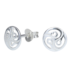 Silver Round Stud Earrings - 1214 Silver Round Stud Earrings - 1214