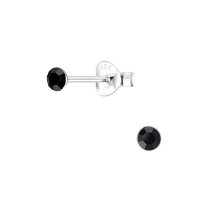 3mm Round Crystal Silver Stud Earrings1708