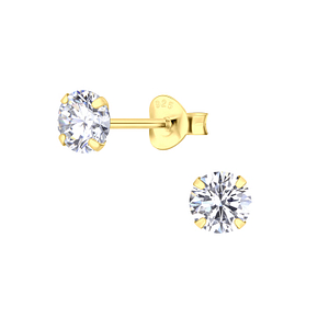 5mm Round Cubic Zirconia Silver Stud Earrings3166