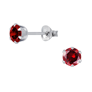 5mm Round Cubic Zirconia Silver Stud Earrings1977