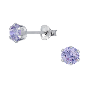 5mm Round Cubic Zirconia Silver Stud Earrings1977