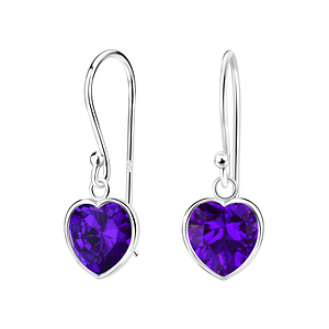 8mm Heart Cubic Zirconia Silver Earrings2084