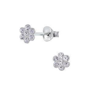 Silver Flower Stud Earrings2124
