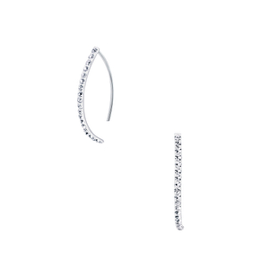 Silver Crystal Line Earrings2183