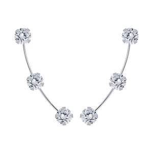 Silver Cubic Zirconia Ear Climbers2793