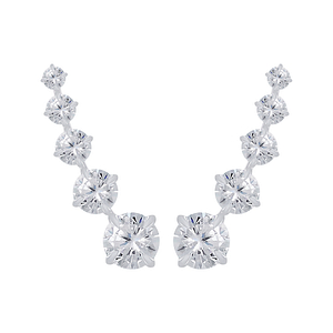 Silver Cubic Zirconia Ear Climbers2794