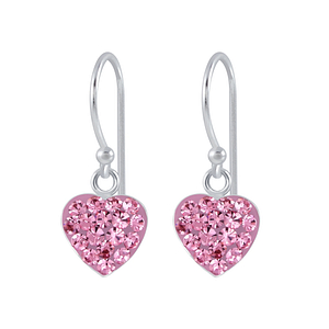 Silver Heart Crystal Earrings2665
