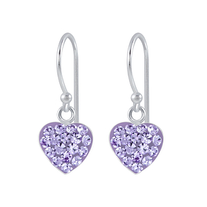 Silver Heart Crystal Earrings2665