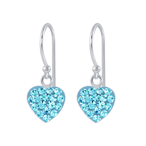 Silver Heart Crystal Earrings2665